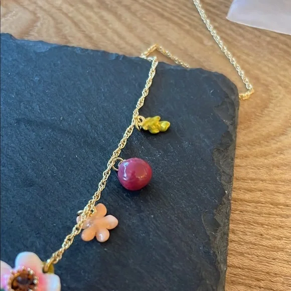 Les NEREIDES Floral and Fruit Charm Necklace in Gold - Picture 4 of 6